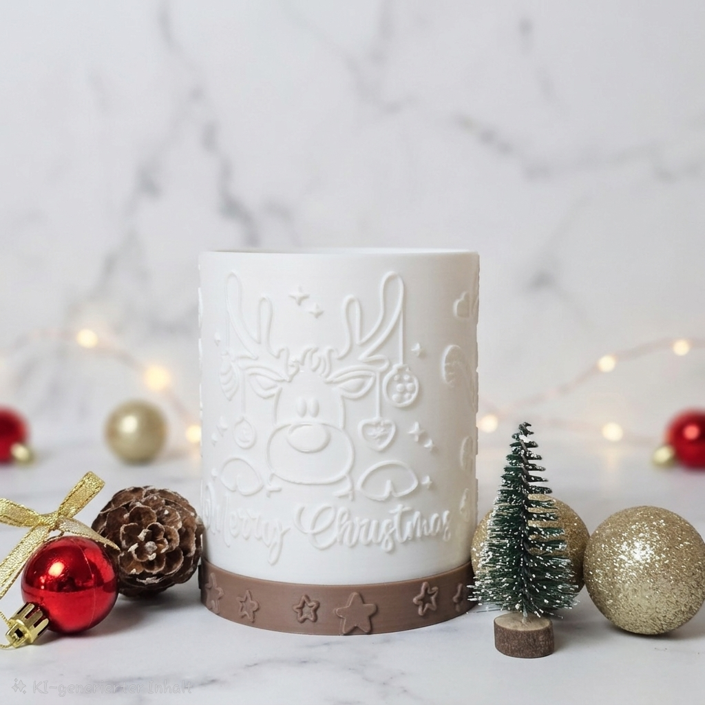 Weihnachts-Windlicht mit 3D-Relief vers. Motive – KreativNova
