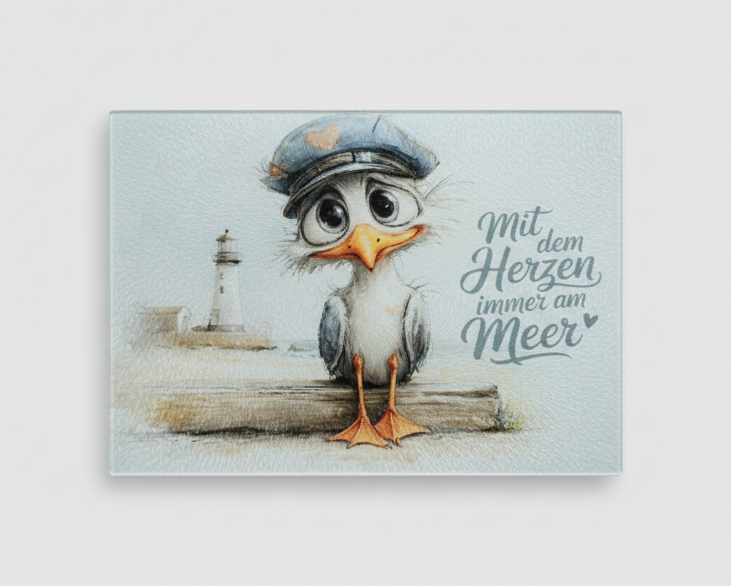 Frühstücksbrettchen aus Glas-Maritim-Dein kleiner Urlaub am Morgen⚓♥️