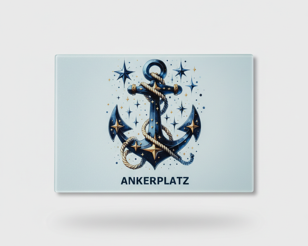Frühstücksbrettchen aus Glas-Maritim-Dein kleiner Urlaub am Morgen⚓♥️