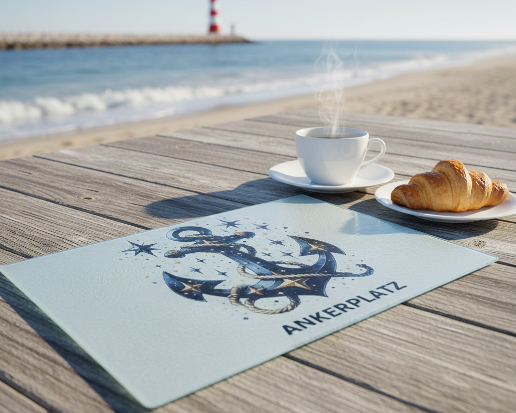 Frühstücksbrettchen aus Glas-Maritim-Dein kleiner Urlaub am Morgen⚓♥️