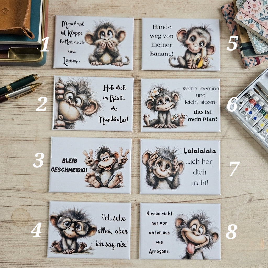 Kühlschrankmagnete mit Spruch & Tiermotiven Weihnachten - Motiv nach Wahl