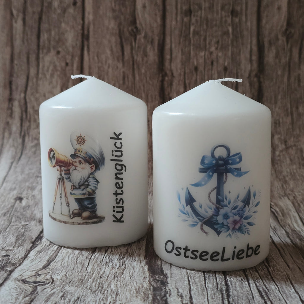 Küsten-Duo im Set : 2er Set handveredelte Gnom-Kerzen ⚓✨