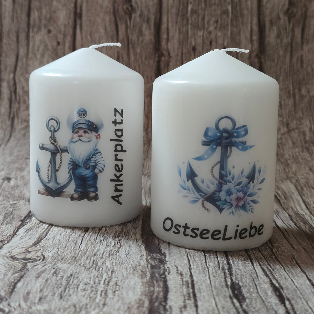Küsten-Duo im Set : 2er Set handveredelte Gnom-Kerzen ⚓✨