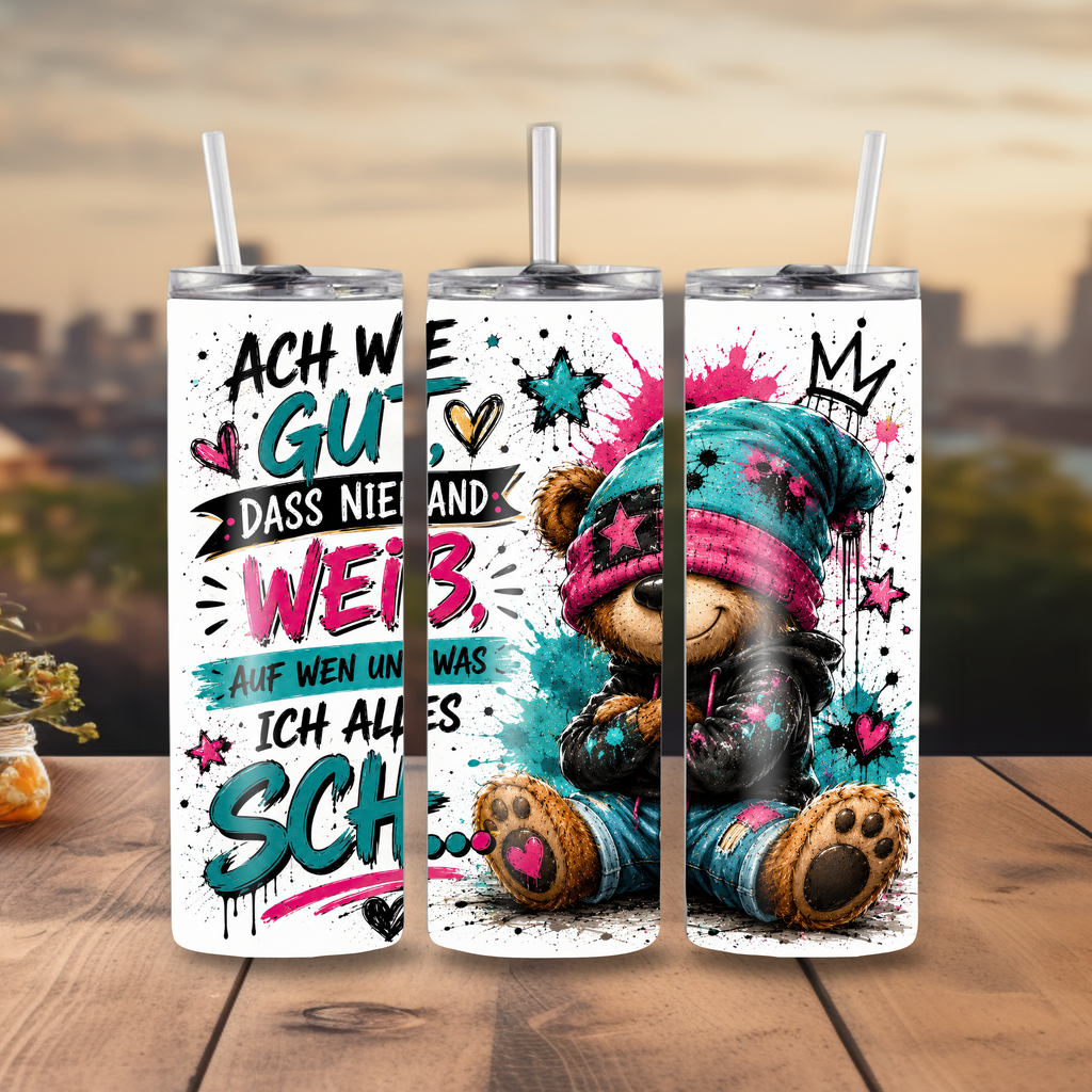 Edelstahl-Tumbler mit Spruch-Dein tägliches Statement für Büro & Alltag