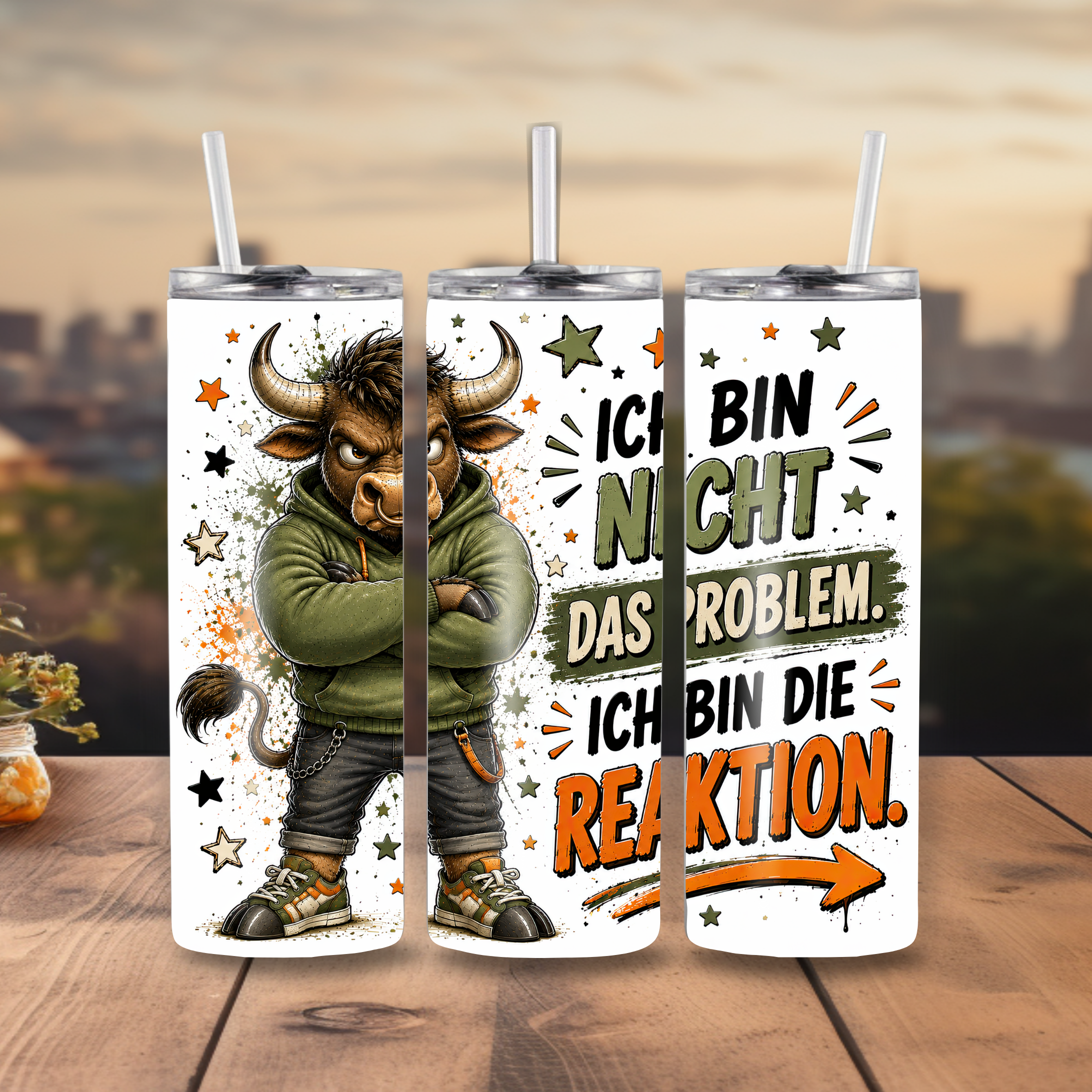 Edelstahl-Tumbler mit Spruch-Dein tägliches Statement für Büro & Alltag