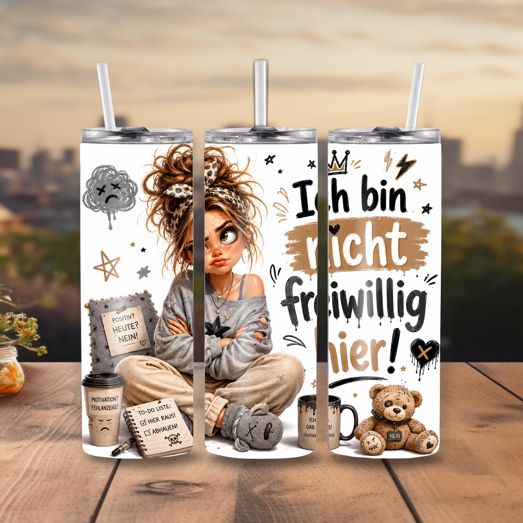 Edelstahl-Tumbler mit Spruch-Dein tägliches Statement für Büro & Alltag