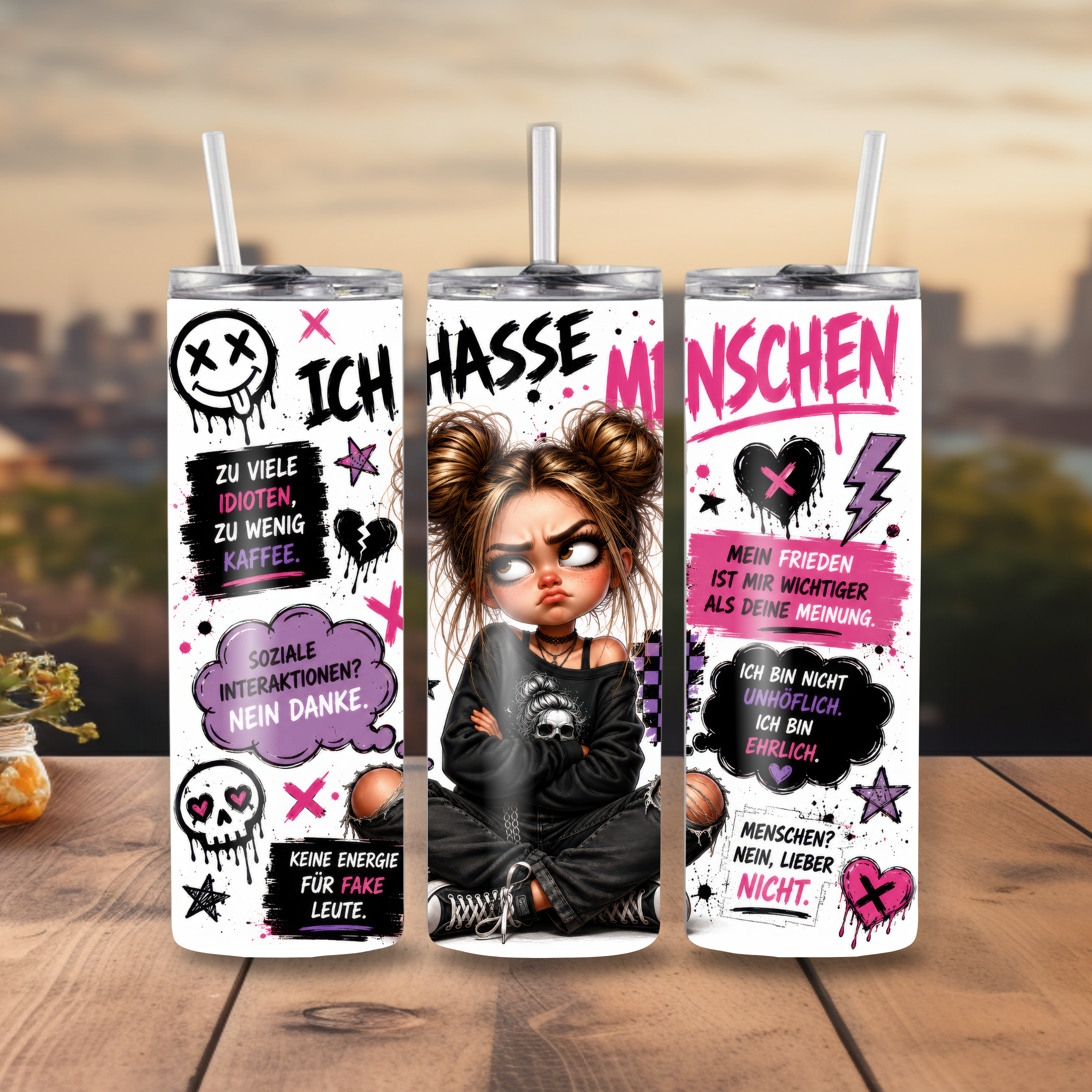 Edelstahl-Tumbler mit Spruch-Dein tägliches Statement für Büro & Alltag