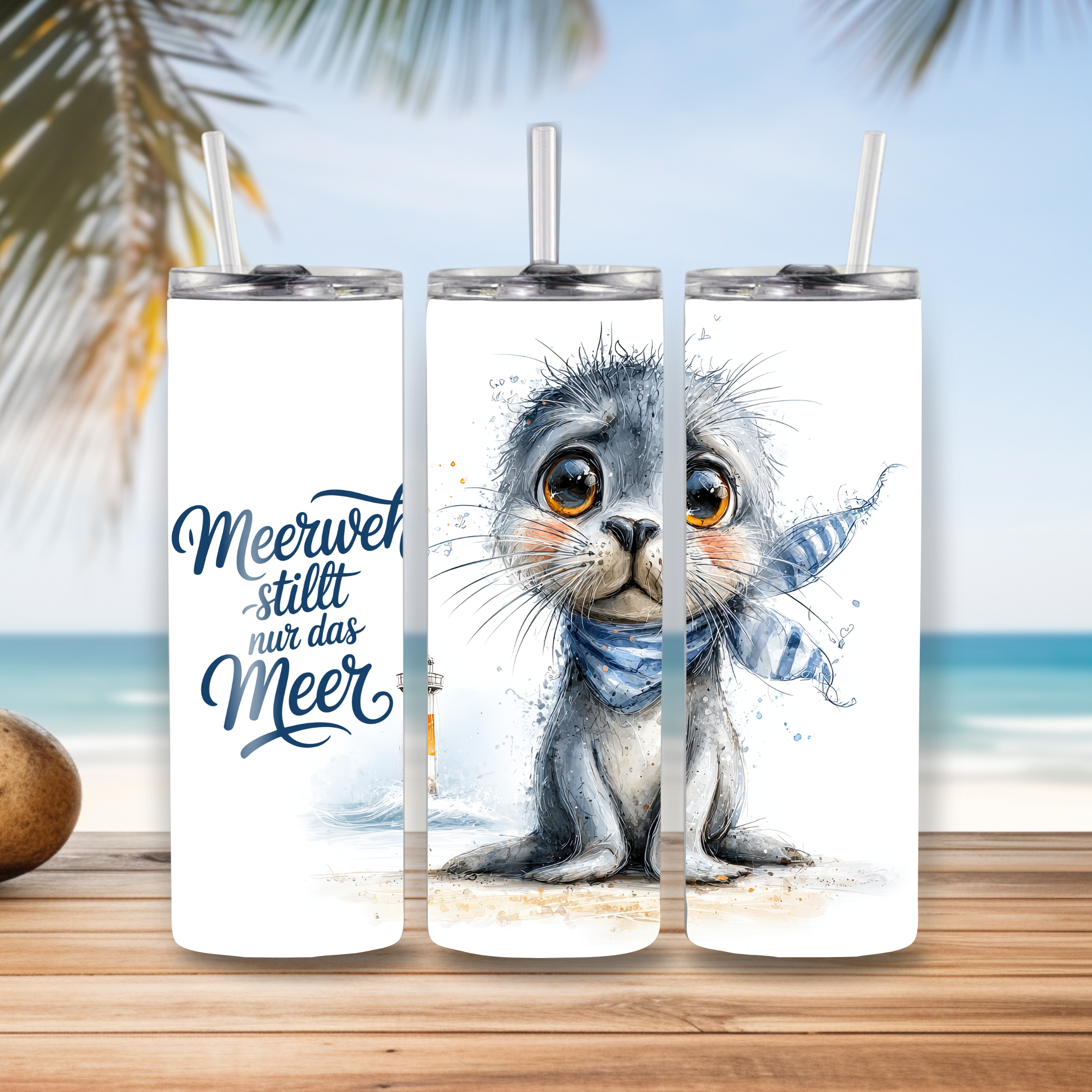 Edelstahl-Tumbler "Küstenliebe"-Dein maritimes Urlaubsgefühl für unterwegs