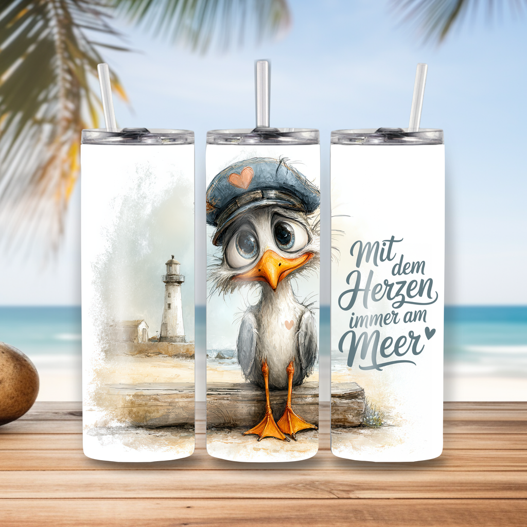 Edelstahl-Tumbler "Küstenliebe"-Dein maritimes Urlaubsgefühl für unterwegs