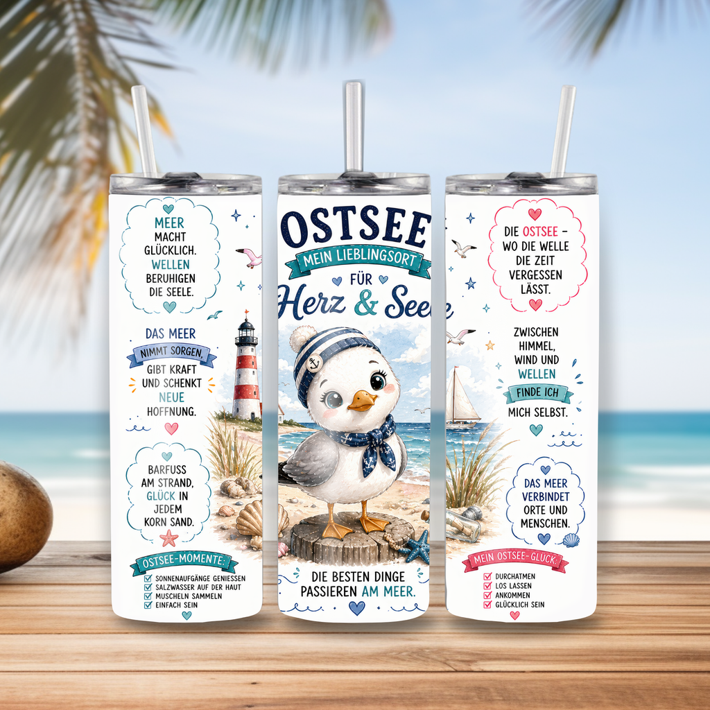 Edelstahl-Tumbler "Küstenliebe"-Dein maritimes Urlaubsgefühl für unterwegs