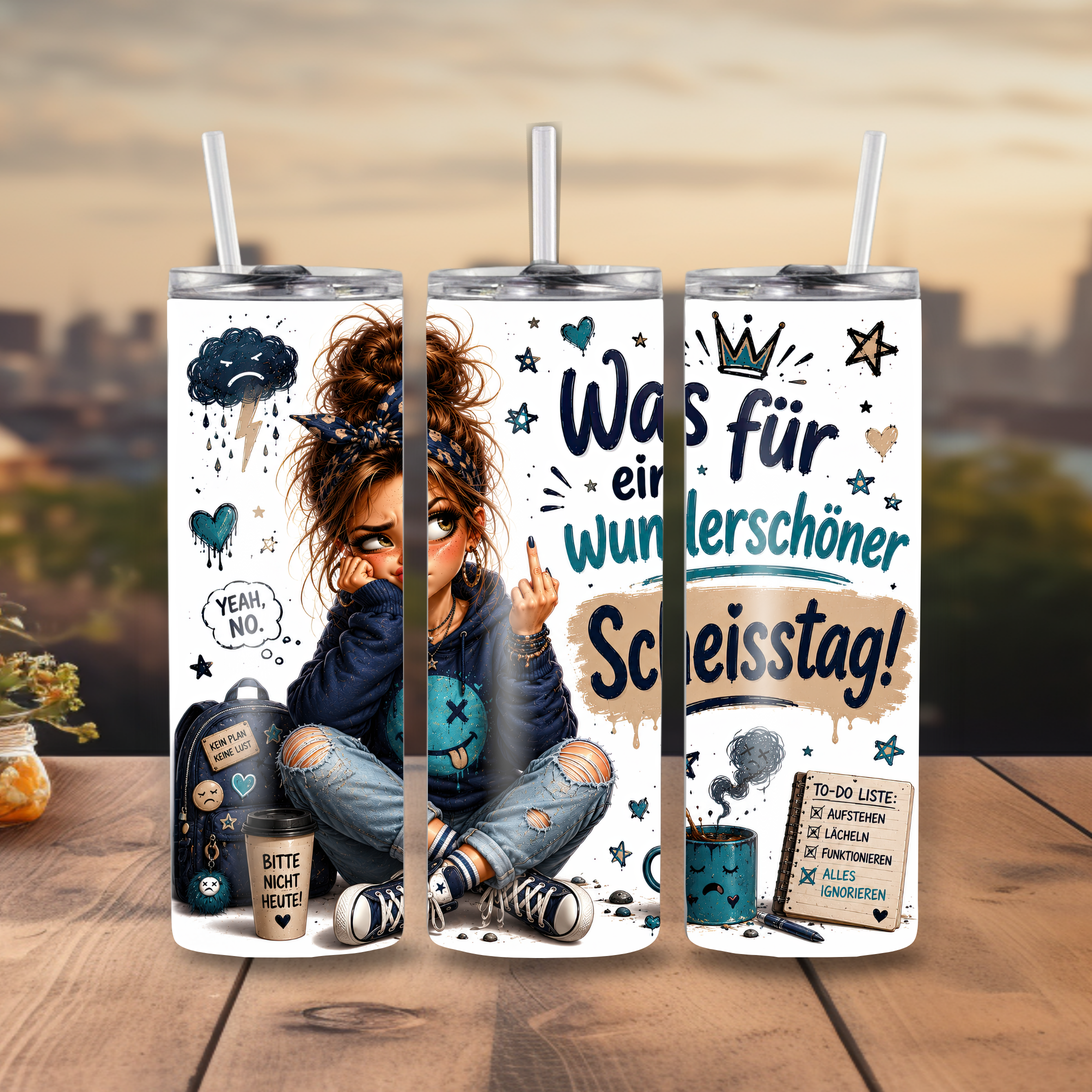 Edelstahl-Tumbler mit Spruch-Dein tägliches Statement für Büro & Alltag