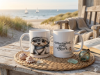 Maritime Keramiktasse-Handveredelt mit Küsten-Motiven & Sprüchen