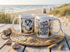 Maritime Keramiktasse-Handveredelt mit Küsten-Motiven & Sprüchen