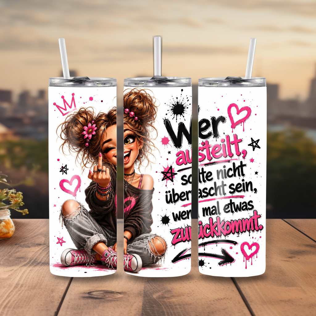 Edelstahl-Tumbler mit Spruch-Dein tägliches Statement für Büro & Alltag