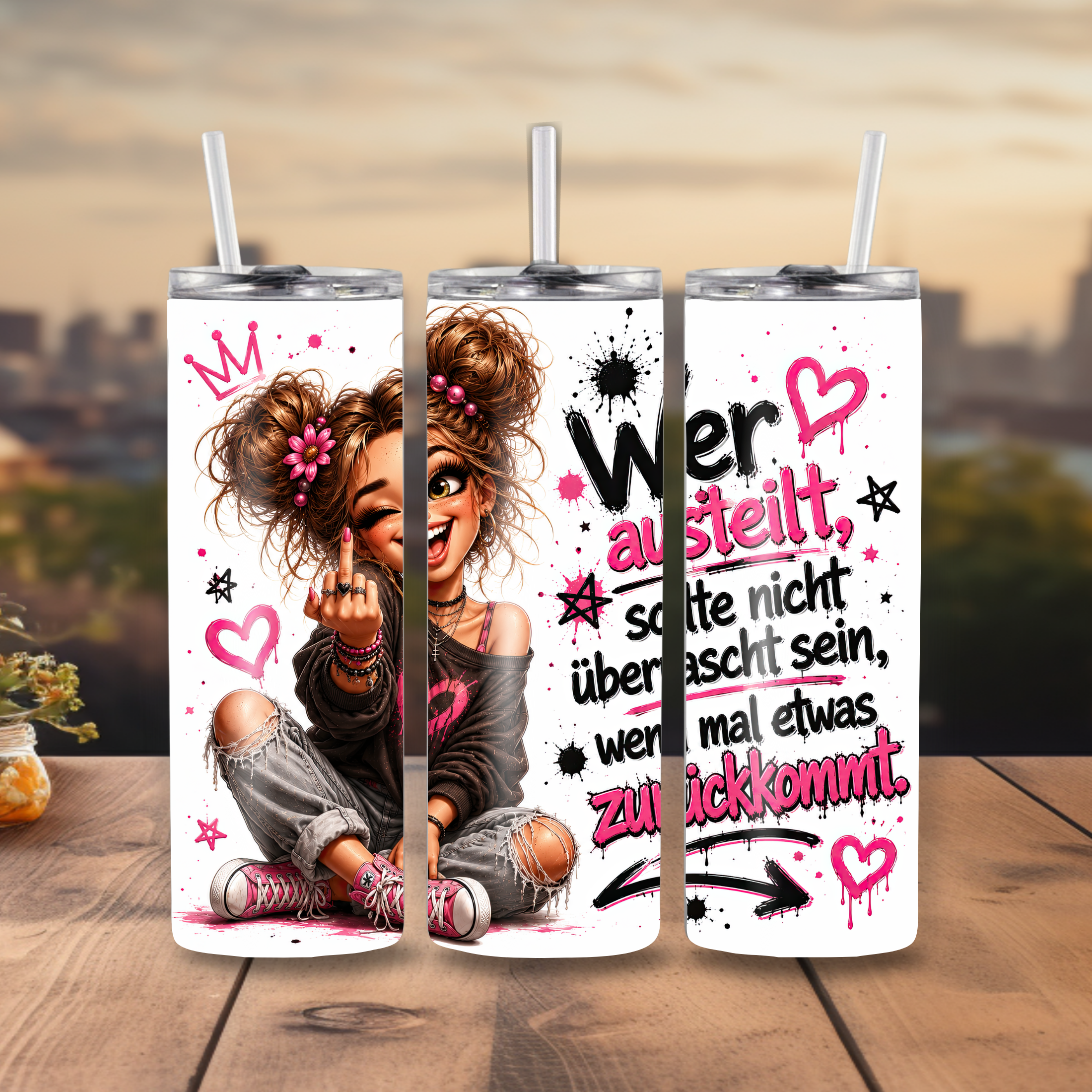 Edelstahl-Tumbler mit Spruch-Dein tägliches Statement für Büro & Alltag