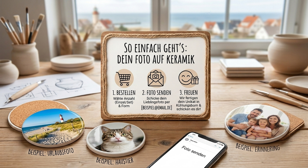 Dein Lieblingsfoto auf Keramik-Personalisierte Untersetzer (Einzeln oder 4er-Set)