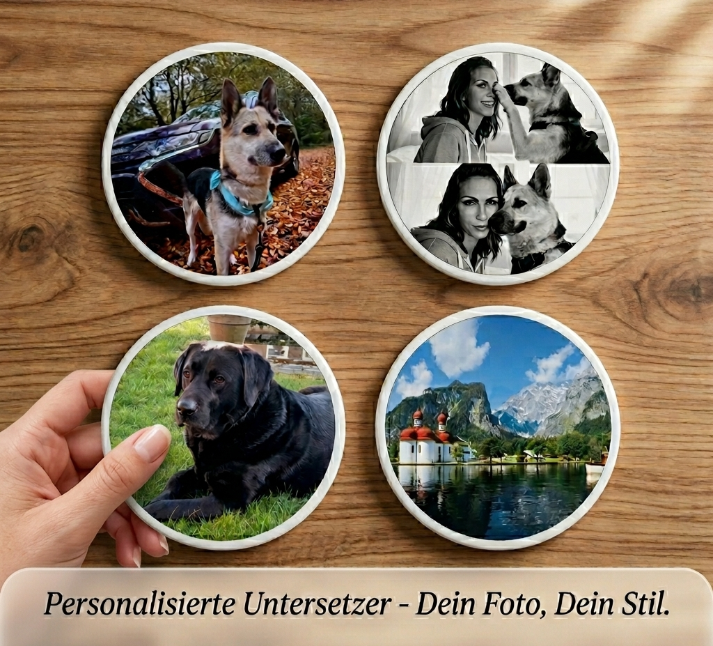 Dein Lieblingsfoto auf Keramik-Personalisierte Untersetzer (Einzeln oder 4er-Set)