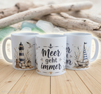 Maritime Keramikbecher-Kollektion „Meeresbrise“