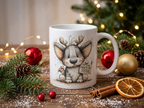 Weihnachtliche Keramiktasse mit Motiv (330 ml)
