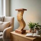 Handgefertigte Design-Tischleuchten aus Echtholz (Höhe: 35 cm)