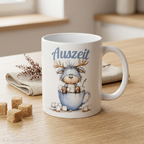 Weihnachtliche Keramiktasse mit Motiv (330 ml)