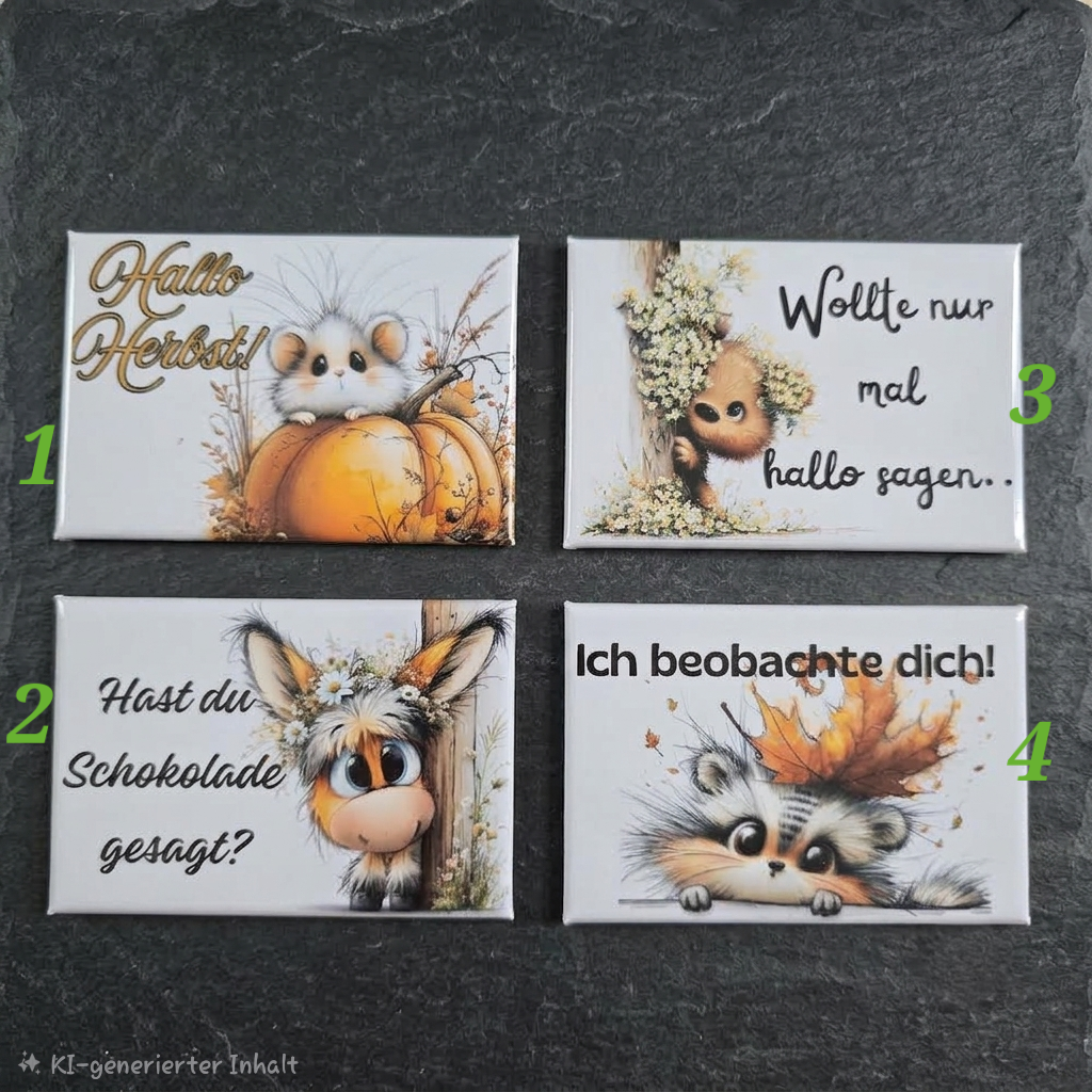 Kühlschrankmagnete mit Spruch & Tiermotiven Weihnachten - Motiv nach Wahl