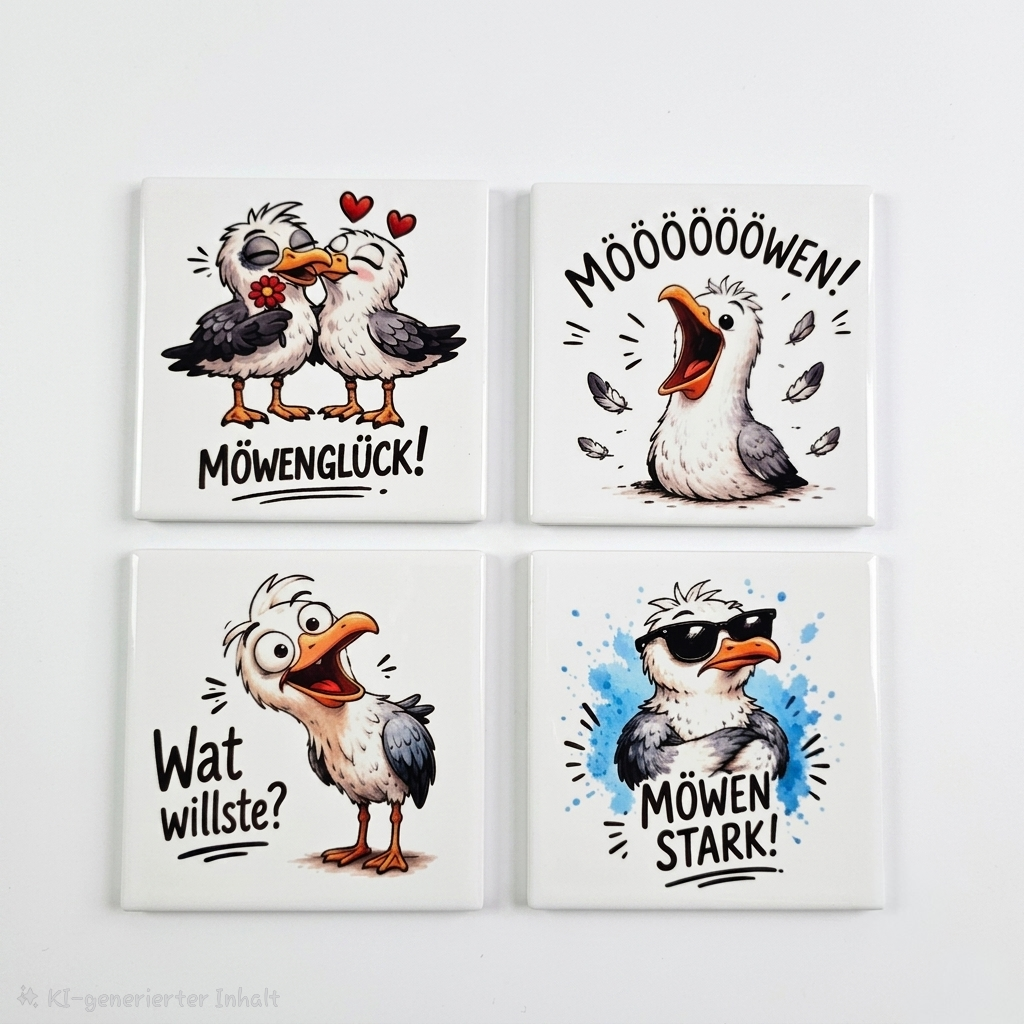 Keramik-Untersetzer im 4er-Set-vers. Motiven