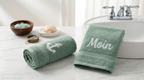 Maritimes 2er-Set Gästehandtücher „Moin & Anker“ o. Anker– Bestickt, Edles Design
