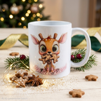 Weihnachtliche Keramiktasse mit Motiv (330 ml)