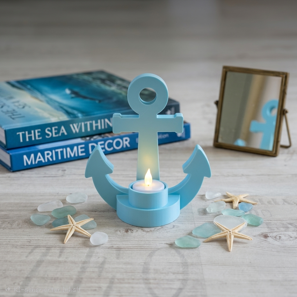 Anker Teelichthalter maritim – Deko Kerzenhalter Küstendesign